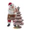 Kurt Adler 10.5-Inch Fabriché Santa Decorating Gingerbread Tree, 2-Piece Set